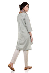 Runnel Course Kurta - Blue - SHUBINAK.COM