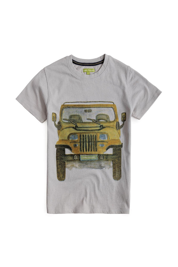 Beeping Jeep Grey Tee - UNNUSULLEE