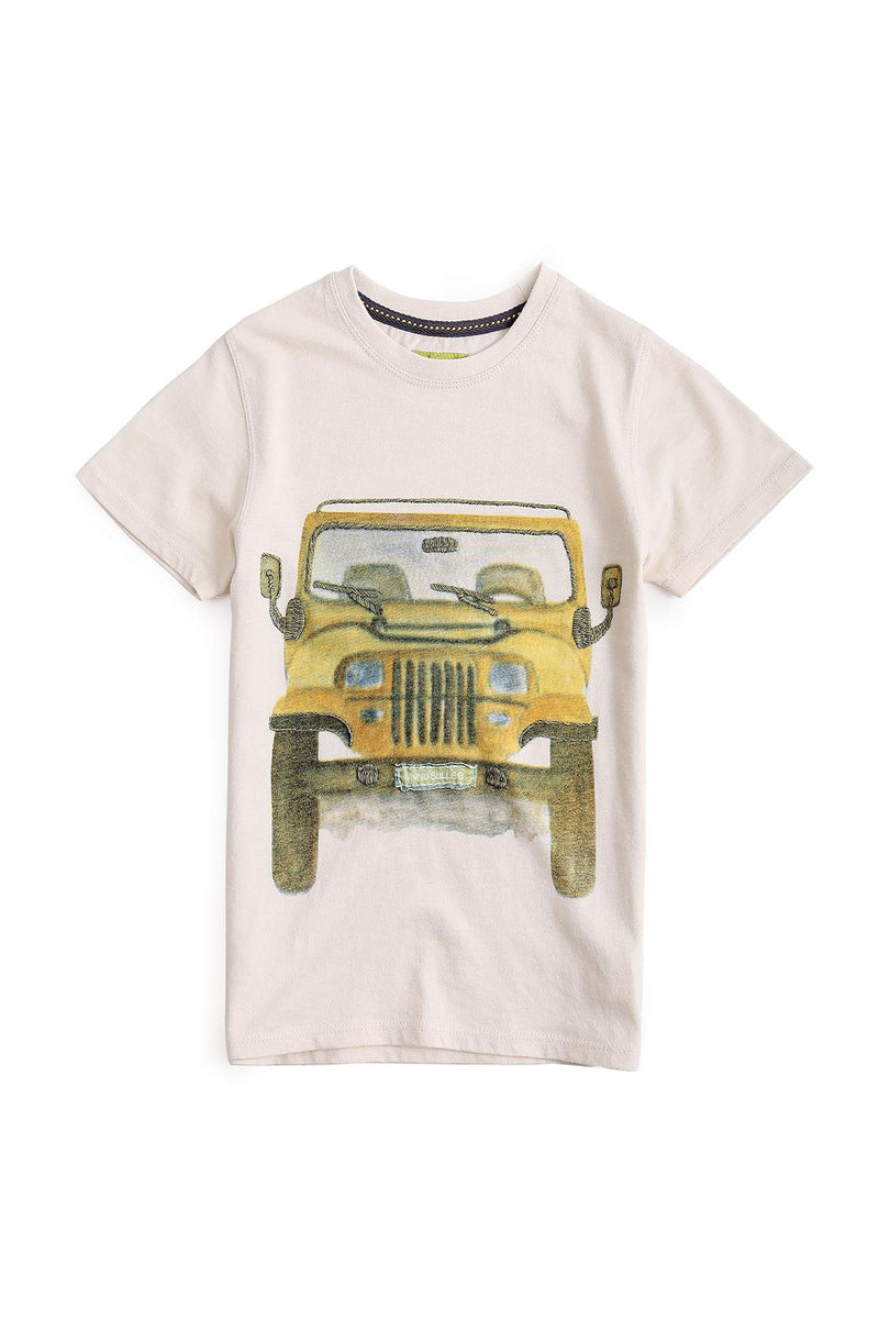 Beeping Jeep Natural Tee - UNNUSULLEE