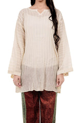 Trough Rows Tunic - Natural - SHUBINAK.COM