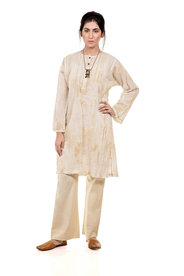 Traces Of Life Kurta - Natural Gold - SHUBINAK.COM