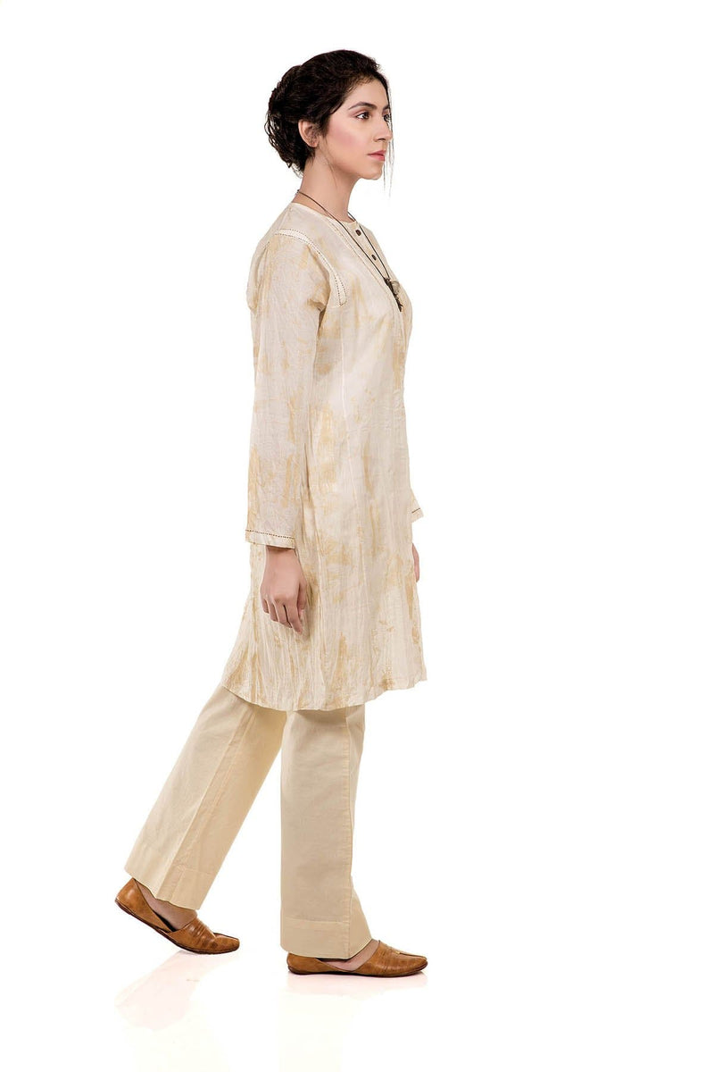 Traces Of Life Kurta - Natural Gold - SHUBINAK.COM