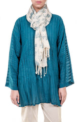 Trough Rows Tunic - Ink Blue - SHUBINAK.COM