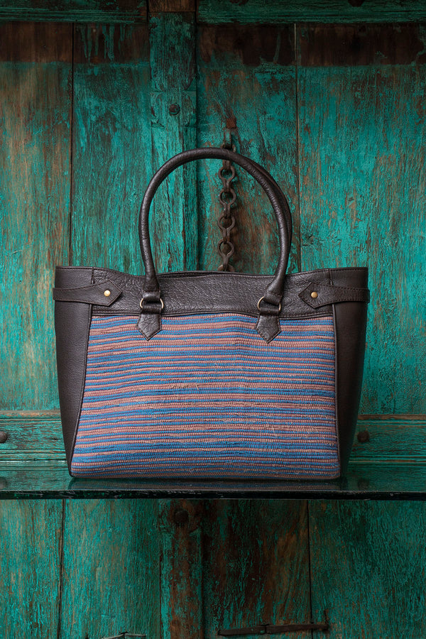 Weaved Leather Bag - SHUBINAK