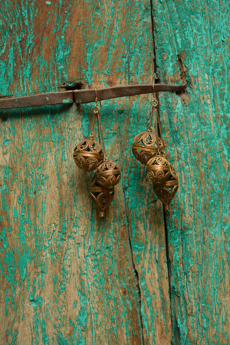 Crafted Bells Earrings - SHUBINAK.COM