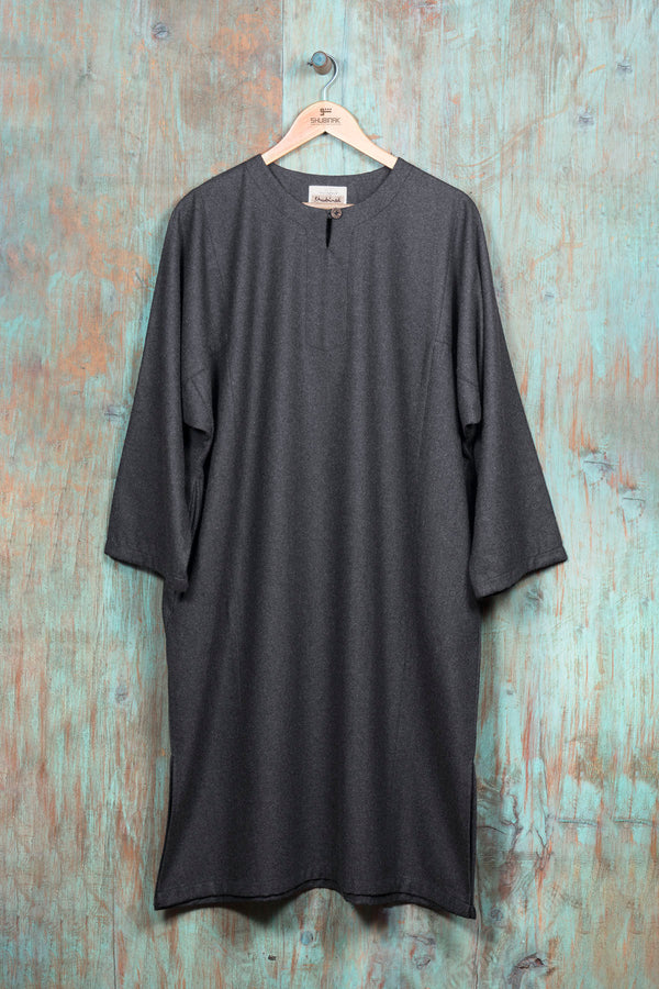 Kashmiri Kurta - Charcoal - SHUBINAK.COM