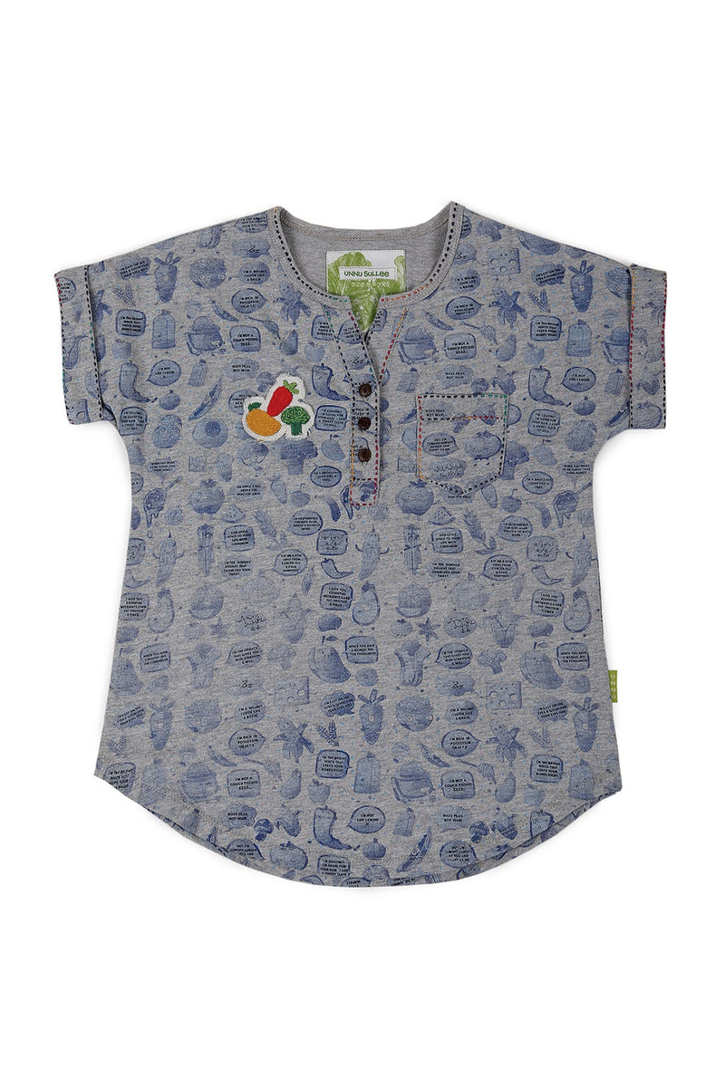 Tipsy Topsy Turvy, Top (Heather Grey) - UNNUSULLEE