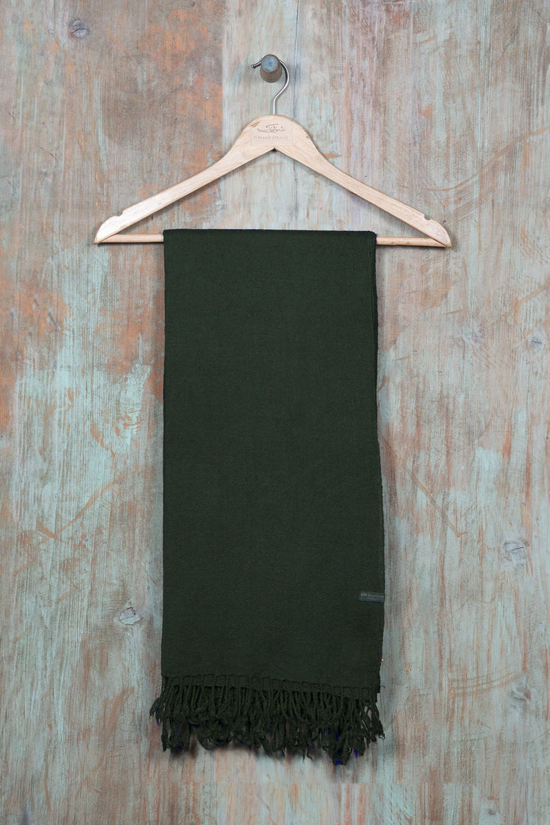 Woolen Shawl - Forest Green - SHUBINAK.COM